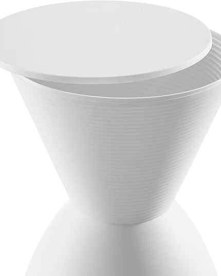 Modway Haste Contemporary Modern Hourglass Accent Stool in White - LeafyLoom