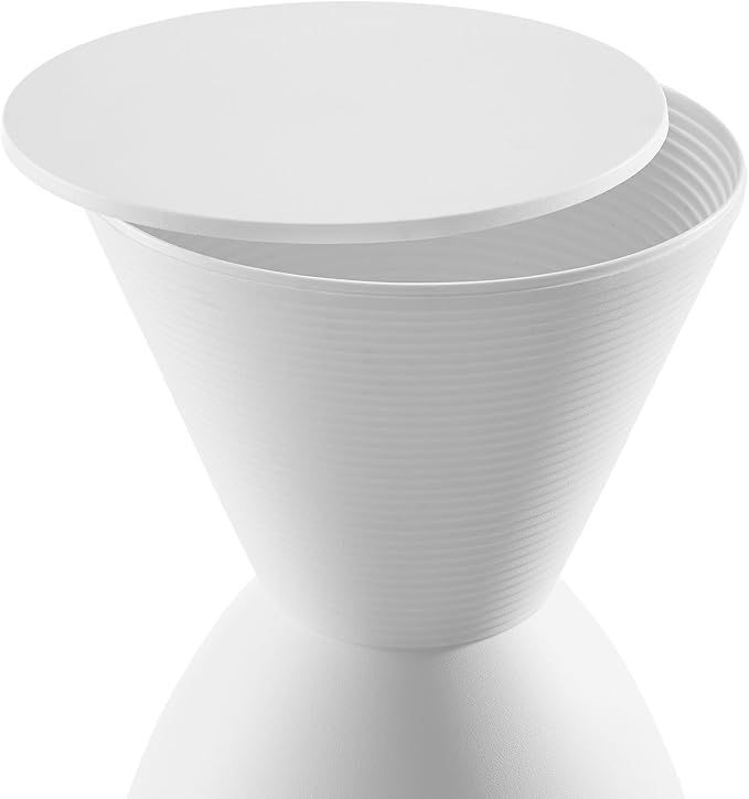 Modway Haste Contemporary Modern Hourglass Accent Stool in White - LeafyLoom