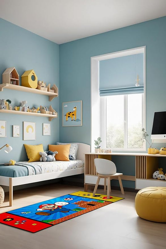 Bedroom Rugs Cartoon 3D Printing Rugs for Boys, Girls, Children and Infants, Children's Bedroom Game Room Anti-Skid Carpet for Children, Children's Crawl Rugs for Children's Playground Floor Mat - LeafyLoom