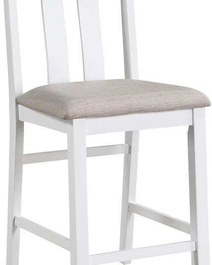 NicBex Dining Table Set Breakfast Nook Table Set Modern 5-Piece Pack Counter Height Set Casual Dining Furniture with 1 Table and Fabric Upholstered 4 Chairs, White - LeafyLoom