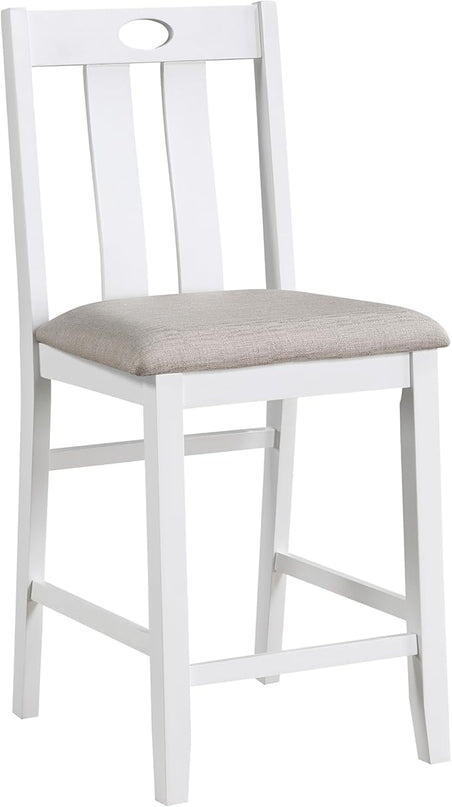 NicBex Dining Table Set Breakfast Nook Table Set Modern 5-Piece Pack Counter Height Set Casual Dining Furniture with 1 Table and Fabric Upholstered 4 Chairs, White - LeafyLoom