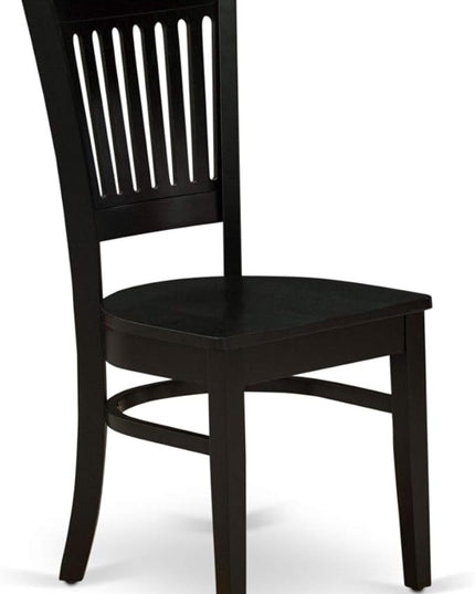East West Furniture ANVA3-BLK-W 3 Piece Kitchen Table Set for Small Spaces Contains a Round Dining Room Table with Pedestal and 2 Dining Chairs, 36x36 Inch, Black - LeafyLoom