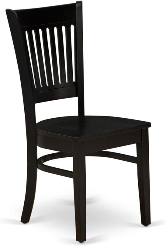 East West Furniture ANVA3-BLK-W 3 Piece Kitchen Table Set for Small Spaces Contains a Round Dining Room Table with Pedestal and 2 Dining Chairs, 36x36 Inch, Black - LeafyLoom