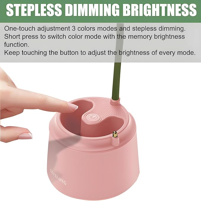 Cute LED Desk Lamp Kawaii Desk Accessories, Flower Bird Table lamp USB Rechargeable, 3 Color Modes, Stepless Dimming, Touch-Sensitive Switch Kawaii Room Decor Lamp, Eye Caring Reading Lamp (Green) - LeafyLoom