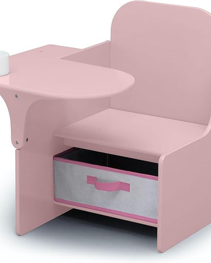 Delta Children MySize Chair Desk with Storage Bin - Greenguard Gold Certified, Dusty Rose - LeafyLoom