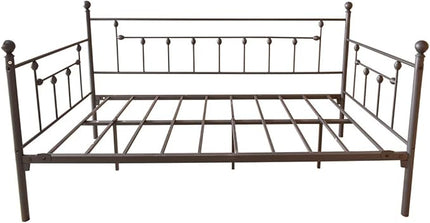 Metal Daybed Frame Twin Metal Slats Platform Base Box Spring Replacement Bed Sofa for Living Room Guest Room (Twin, Black Sanded) - LeafyLoom