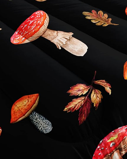 Colorful Mushroom Comforter Set Twin Size Kids Mushroom Bedding Set Leaves Quilt Bed Set for Boys Girls Adults with 1 Comforter and 2 Pillowcases - LeafyLoom