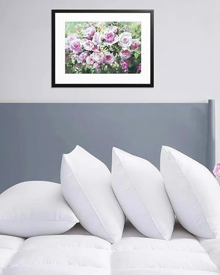 Fluffy Soft Bed Pillows Standard Size Set of 4 Pack for Sleeping 20x26inches Stomach Back Sleeper, Pillow Hypoallergenic Skin Friendly Machine Washable - LeafyLoom