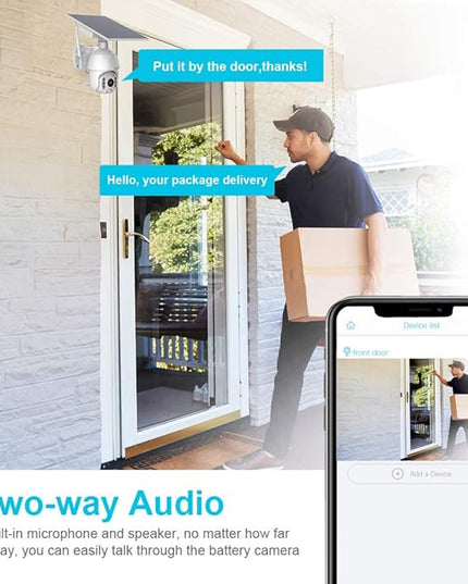 SOLIOM S600 Outdoor WiFi Security Camera - 360° Pan Tilt, Solar Powered with Battery, Motion Detection, Color Night Vision, 2-Way Talk, Remote Access SOLIOM