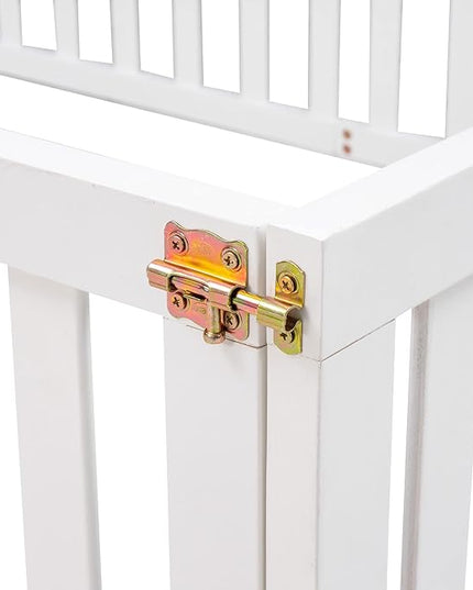 Multifunctional Full Size Floor Bed with Safety Guardrails and Door, Montessori Sturdy Solid Wood Beds Frame, Easy Assembly and No Spring Need, for Boys and Girls Room, White - LeafyLoom
