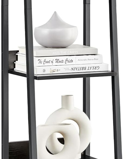 VASAGLE Bookshelf, 5-Tier Narrow Bookcase, Ladder Shelf for Home Office, Living Room, Bedroom, Kitchen, Ebony Black and Ink Black ULLS109B56 - LeafyLoom