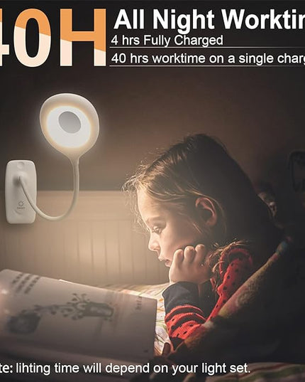 DEEPLITE LED Desk Lamp Clip on Lamp Battery Powered Clip on Light Book Light for Bed, Eye-Caring Flexible Arm Memory Touch 3 Color Modes & Stepless Brightness Portable Reading Light for Study Work. - LeafyLoom