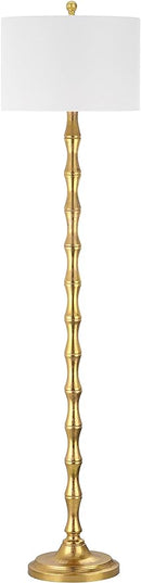 SAFAVIEH Lighting Collection Aurelia Farmhouse Antique Gold 64-inch Living Room Bedroom Home Office Standing Floor Lamp,Metal (LED Bulb Included) - LeafyLoom