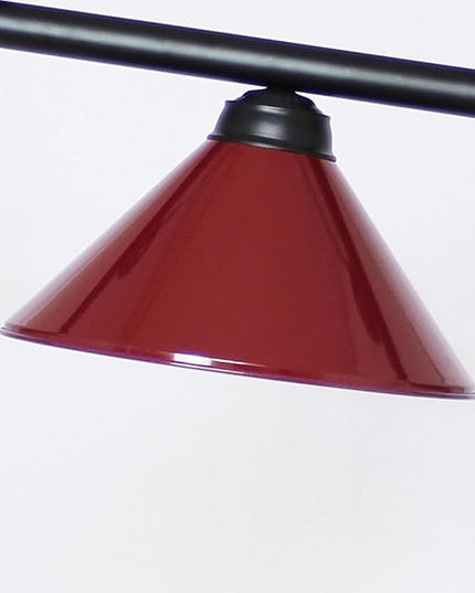 Wellmet Pool Table Lights for 8'/9' Table with 3 Metal Shades, Billiard Lamp for Man Cave, Game Room, Kitchen Island Light for Restaurant Or Dining Room (Burgundy, 59 inch-3 Lights) - LeafyLoom