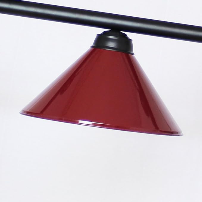 Wellmet Pool Table Lights for 8'/9' Table with 3 Metal Shades, Billiard Lamp for Man Cave, Game Room, Kitchen Island Light for Restaurant Or Dining Room (Burgundy, 59 inch-3 Lights) - LeafyLoom