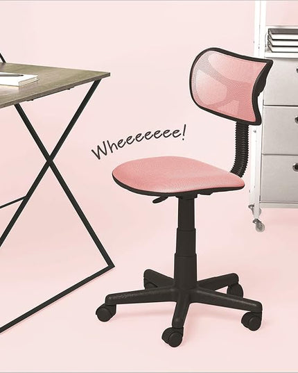Swivel Mesh Desk Chair, Blush 21D x 21W x 34H in - LeafyLoom