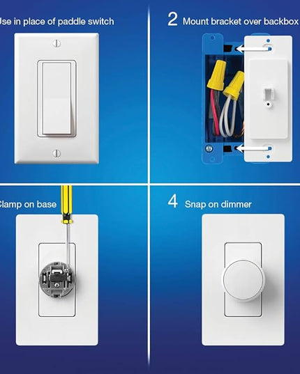 Lutron Aurora Wallplate Bracket For Paddle/Decorator Switch | For use with Aurora Smart Bulb Dimmer | L-AWALL1-WH | White Lutron