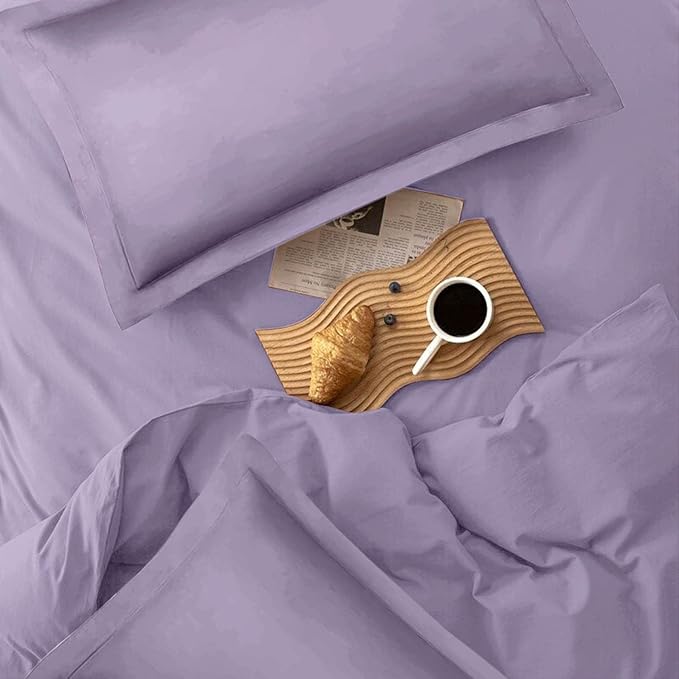 Light Purple Comforter Set Queen Size, 3 Piece Lavender Aesthetic Modern Bedding Set - Soft & Lightweight All Season Microfiber Down Alternative Bed Comforter with 2 Pillow Shams for Women Girls - LeafyLoom