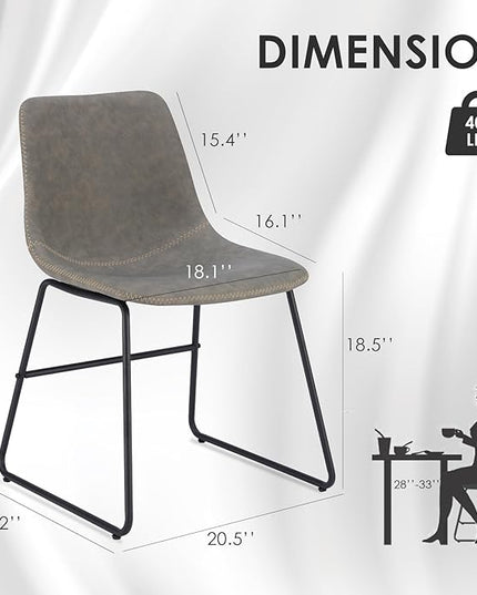 Dining Chairs Set of 4, Kitchen & Dining Room Chairs Dining Chairs Midcentury Modern Chair, Mid Century Faux Leather Dining Chair Comfortable,Dining Chair for Home - LeafyLoom