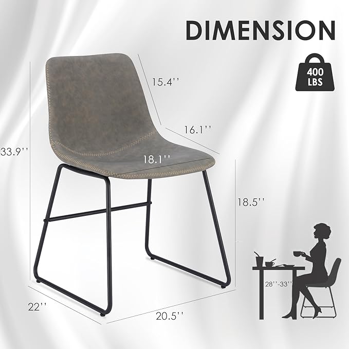 Dining Chairs Set of 4, Kitchen & Dining Room Chairs Dining Chairs Midcentury Modern Chair, Mid Century Faux Leather Dining Chair Comfortable,Dining Chair for Home - LeafyLoom
