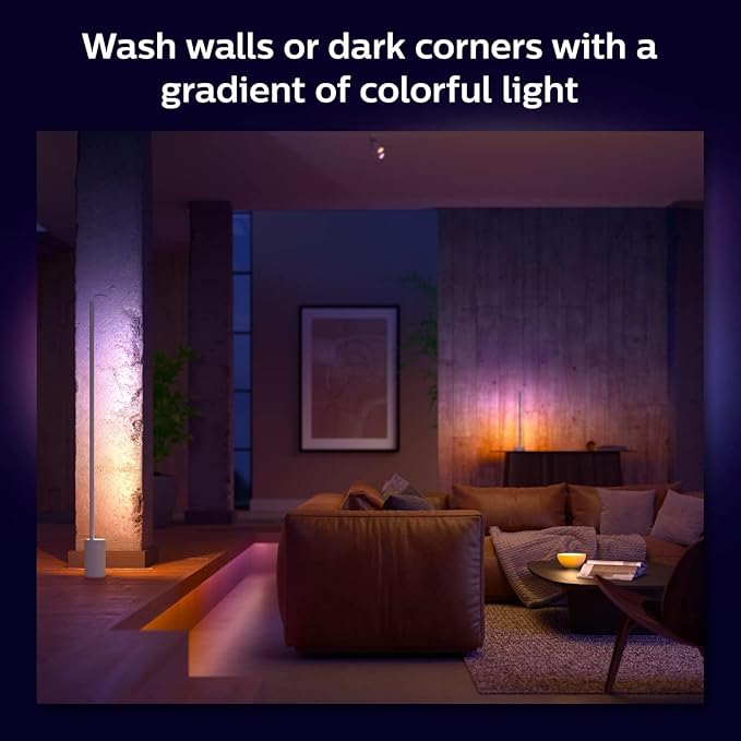 Philips Hue Signe Smart Floor Lamp, White - White and Color Ambiance LED Color-Changing Light - 1 Pack - Indoor - Control with Hue App - Works with Alexa, Google Assistant, and Apple Homekit - LeafyLoom