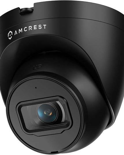 Amcrest 5MP Turret POE Camera, UltraHD Outdoor IP Camera POE with Mic/Audio, 5-Megapixel Security Surveillance Cameras, 98ft NightVision, 132° FOV, IP67, MicroSD (256GB) Black IP5M-T1179EB-AI-V3 Amcrest