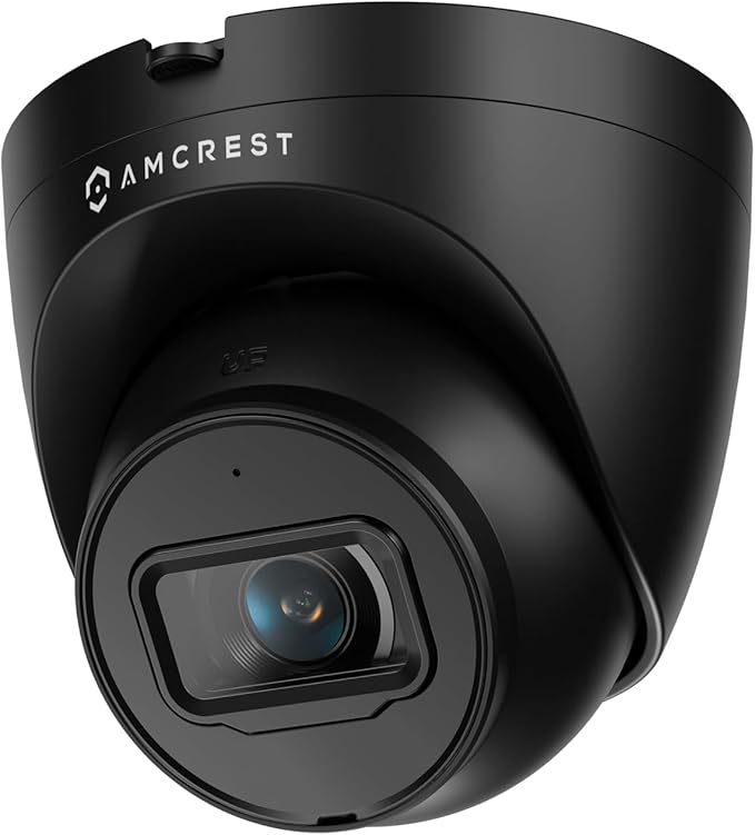 Amcrest 5MP Turret POE Camera, UltraHD Outdoor IP Camera POE with Mic/Audio, 5-Megapixel Security Surveillance Cameras, 98ft NightVision, 132° FOV, IP67, MicroSD (256GB) Black IP5M-T1179EB-AI-V3 Amcrest