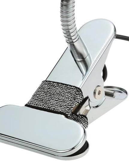 Meichoon Desk Lamp with Clamp Flexible Metal Hose Desktop Clip-On LED Illuminating Light Eye-Caring Table Lamp for Bedroom Bedside Office Study Work Reading Embroidery UK10 White - LeafyLoom
