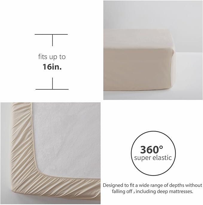 Anluoer Queen Comforter Set, Beige Tufted Bed in a Bag 7 Pieces with comforters and sheets, All Season Bedding Sets with 1 Comforter, 2 PillowShams, 2 Pillowcases, 1 Flat Sheet, 1 Fitted Sheet - LeafyLoom