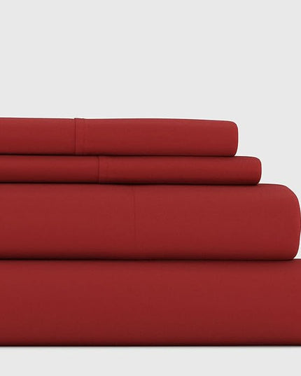 Linen Market Bed Sheets for King Size Bed (Burgundy) - Sleep Better Than Ever with These Soft and Cooling King Sheets - Deep Pocket Fits 16" Thick Beds - 4 Piece King Sheet Set - LeafyLoom