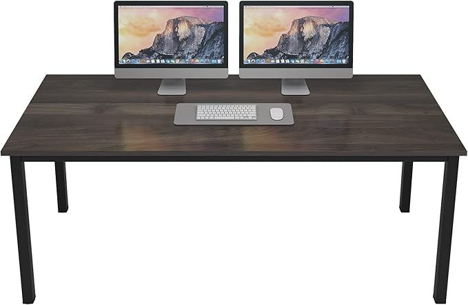 SogesGame Computer Desk, 63 inches Office Desk Computer Table Study Writing Desk Workstation for Home Office, Dining Table Walnut - LeafyLoom