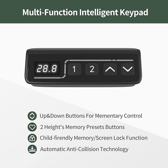 FEZIBO Corner Standing Desk, 48 Inches L Shaped Standing Desk, Electric Stand Up Corner Desk, Home Office Sit Stand Desk with Black Top and Frame - LeafyLoom