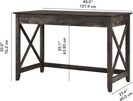 Bush Furniture Key West 48W Writing Desk in Dark Gray Hickory - LeafyLoom