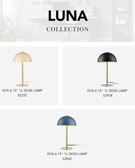 Globe Electric 52332 15" Desk Lamp, Matte Pink, Matte Brass Accents, in-Line On/Off Rocker Switch - LeafyLoom