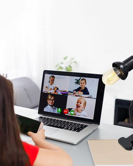 Desk Clip Lamp Holder Clamp Clip on Light with 40CM Swing Arm 360 ° Flexible Gooseneck Clip Lamp with 220CM Cable E27 Reading Clip Lamp for Bedroom Turtle Heating Lamps - LeafyLoom