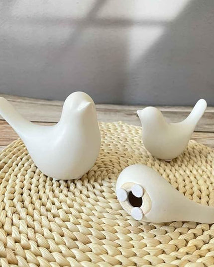 White Bedroom Decor Aesthetic, Ceramic Decor Birds White Decor for Shelves, Small Decor Items for Shelf Decor Accents, Decorative Birds Figurines Decorations for Living Room Table top Decor - LeafyLoom