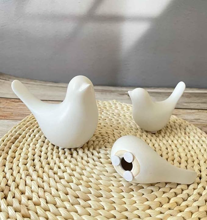 White Bedroom Decor Aesthetic, Ceramic Decor Birds White Decor for Shelves, Small Decor Items for Shelf Decor Accents, Decorative Birds Figurines Decorations for Living Room Table top Decor - LeafyLoom