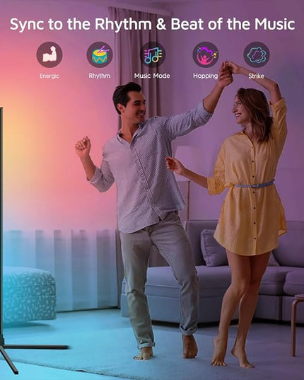 RGBWW Corner Lamp, Color Changing Floor Lamps for Living Room, Compatible with Alexa, Google Home, WiFi APP Remote Control, 2700k-6500k Smart LED 61" Tall Standing Lamp for Bedroom Game Room - LeafyLoom