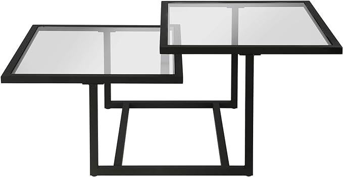 Henn&Hart 43" Wide Square Coffee Table in Blackened Bronze, Modern coffee tables for living room, studio apartment essentials - LeafyLoom