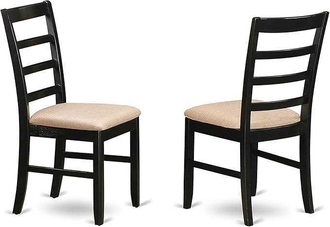 East West Furniture ANPF5-CAP-C 5 Piece Set Includes a Round Kitchen Table with Pedestal and 4 Linen Fabric Upholstered Dining Chairs, 36x36 Inch - LeafyLoom