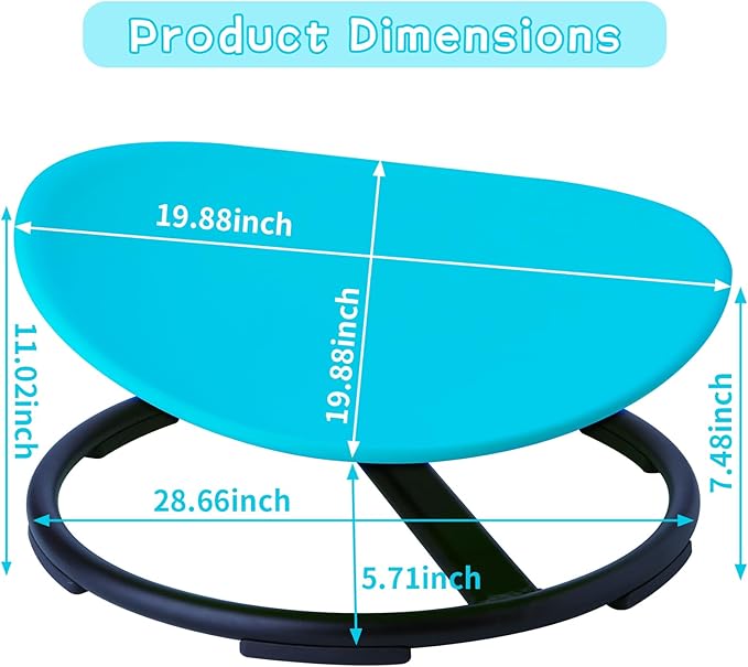 Swivel Sensory Spinning, Autism Children's Chair, Boost Balance in Kids,Non-Slip, Blue - LeafyLoom