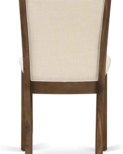 East West Furniture DLMZ5-AWA-32 Dublin 5 Piece Dining Room Furniture Set Includes a Round Kitchen Table with Dropleaf and 4 Parson Chairs, 42x42 Inch - LeafyLoom