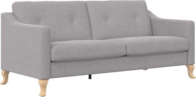 Mr. Kate Tess Sofa with Soft Pocket Coil Cushions, Small Space Living Room Furniture, Light Gray Linen - LeafyLoom