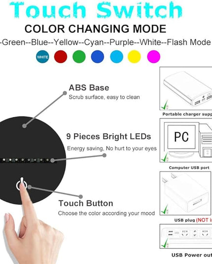 3D Illusion Desk Lamp Baseball Glove Model, LED USB Touch Button 7 Color Changing Lights Night Light for Baby Nursery, Best Gift Toys for Kids Friends Birthday Home Bedroom Decor Lighting - LeafyLoom