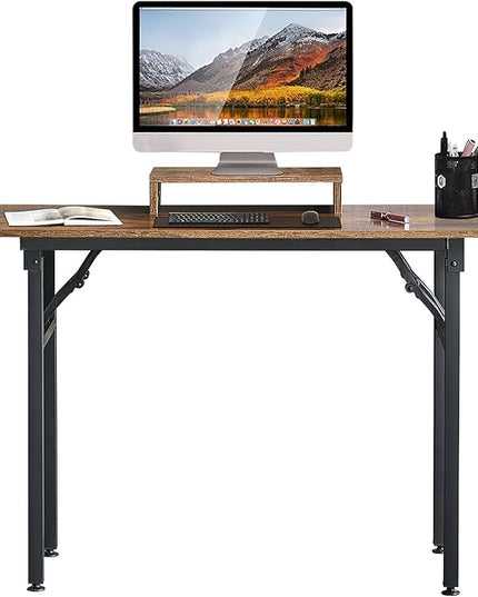 TEMI Foldable Desks for Small Spaces - Quick and Easy Setup Portable Desk. Folding Table for Office, Bedroom, or Outdoor Activities. Small Foldable Desk Functions, as a Computer Table and Study Desk - LeafyLoom