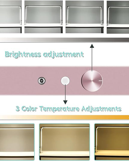 Half Moon Nail Desk Lamp for Professionals Foldable 4000-6500k 36w Adjustable Brightness, Color Temperature Led Light for Nails Desk Lamp (Pink) - LeafyLoom