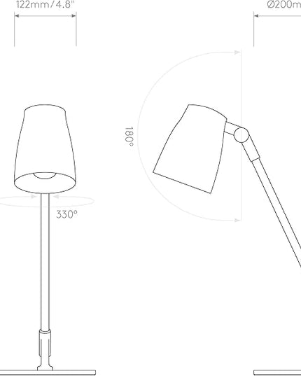 Astro Atelier Desk Indoor Table Lamp (Matt Black) - Dry Rated - E26/Medium Lamp, Designed in Britain - 1224068-3 Years Guarantee - LeafyLoom