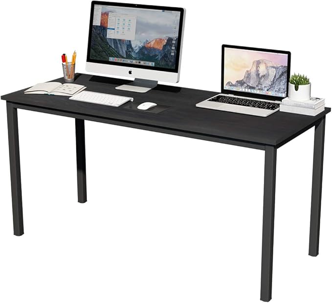 SogesGame YL-AC3-160VB-US8 Home Office Desks, X-Large, Black - LeafyLoom