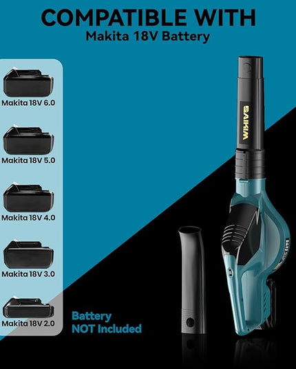 Cordless Leaf Blower for Makita 18V Battery,Handheld Electric Jobsite Air Blower,5 Variable Speed Up to 100MPH,120 CFM Powerful for Lawn Care,Snow Blow,Yard Clean(Battery Not Included) - LeafyLoom