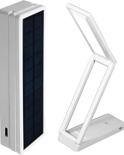 LED Desk Lamp, Desk Light with a 5000mAH Power Bank, Reading Lamp with 3 Lighting Modes, USB Charging Port and Solar Charging, Touch Control Smart Lamp for Indoor and Outdoor - LeafyLoom